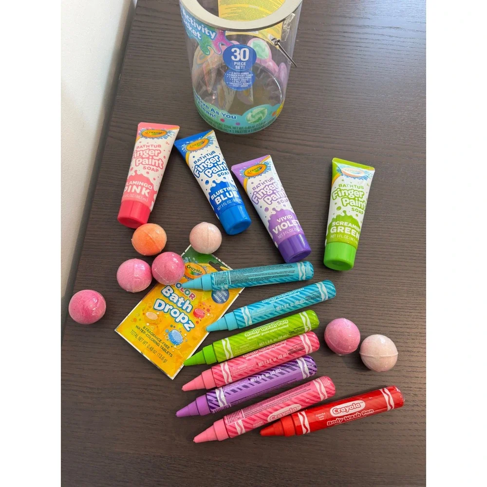 Crayola Bathtub Fun Activity Set Kids Multicolor Finger Paint Soap Pens lot